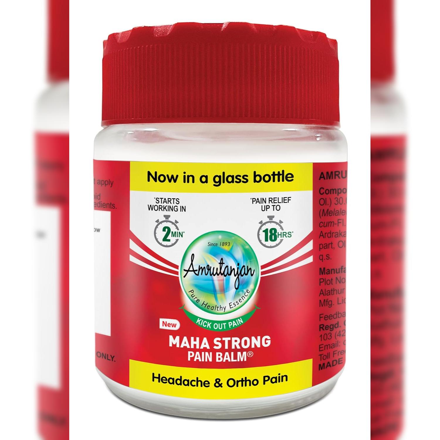 

Amrutanjan New Maha Strong Pain Balm - 50 мл X Упаковка из 2 штук