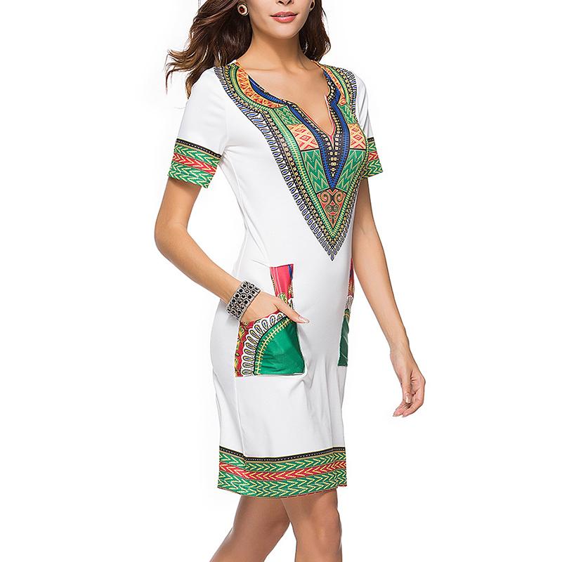 

Большой размер 3Xl Свободные платья для женщин Одежда Новая распродажа Сексуальные облегающие Национальный ветер Высокоэластичные С принтом Мешок Бедра Африканская одежда XL