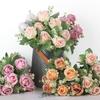 Nordic Style Silk Rose Bouquet - Romantic Artificial Flowers for Living Room & Wedding Decoration