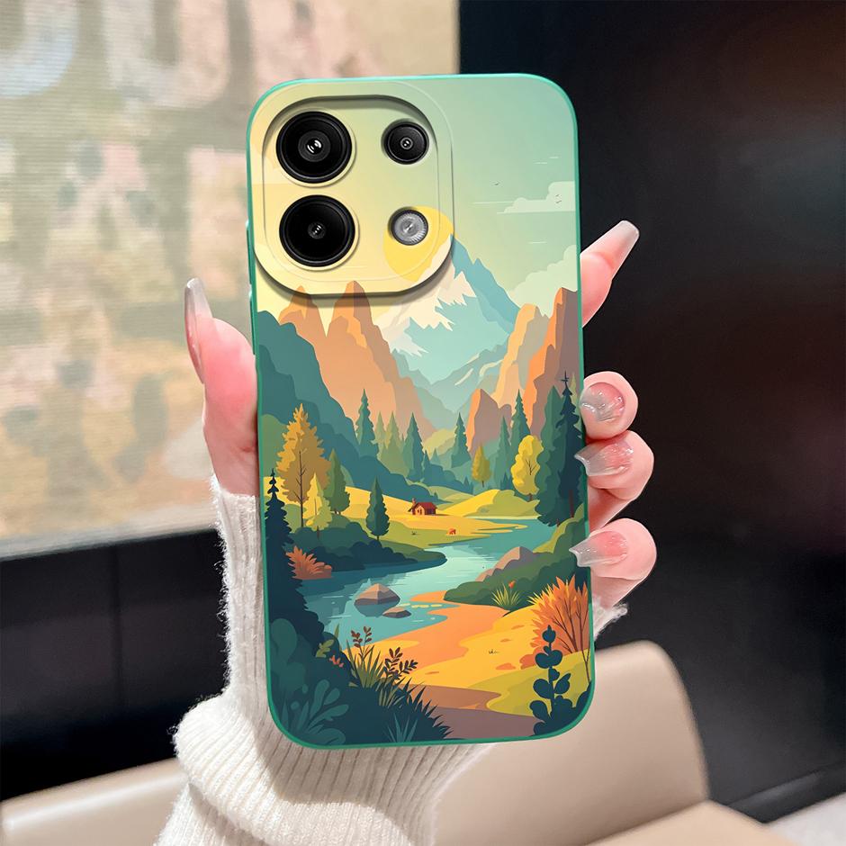 Case For Redmi Note13 13Pro 13 Pro+ Oil Painting Flower Anti-fall Minimalist Protector For Xiaomi Redmi Note 13 Pro Plus Funda