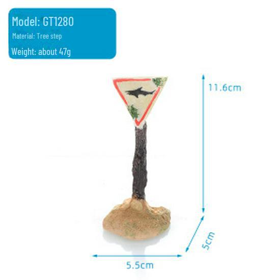 Simulated Cartoon Road Sign Ornament for Aquarium Landscaping