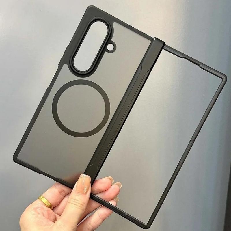 For Samsung Galaxy Z Fold 8 Ultra 7 6 5 4 For Magsafe Case Matte Transparent Hinge Folding Protection Magnetic Cover Fold7 Fold6