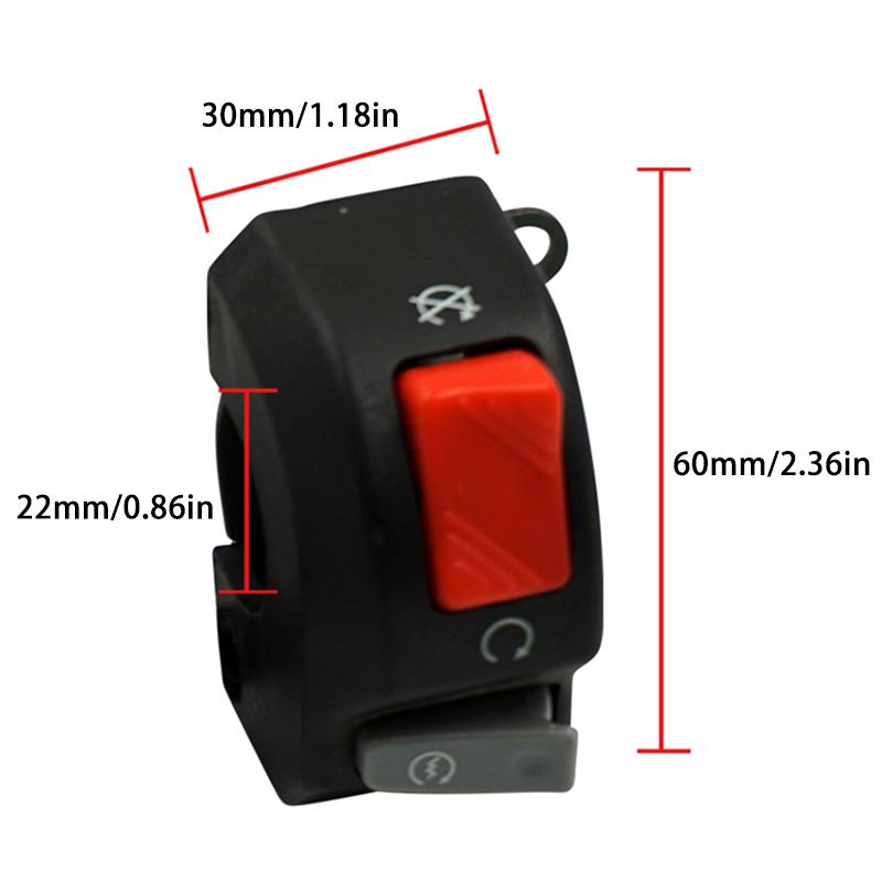 Motorcycle Switch Universal 7/8Inch Handlebar Fog Hedlight Horn Start Kill Switch On Off Button 12V For Atv Scooters Snowmobile