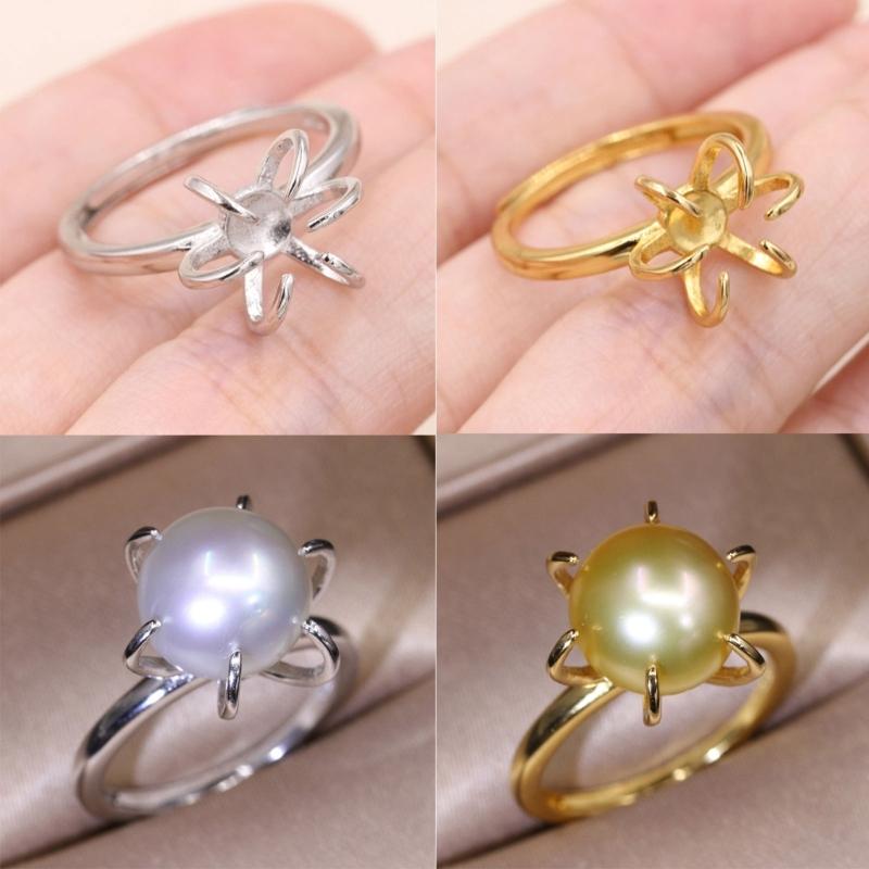 Set of 4 Elegant Blank Claw Rings Support  Adjustable Blank Claw Rings Base Setting Perfect Gift for Jewelry Enthusiasts