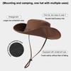 Breathable Western Cowboy Hat Solid Color Adjustable Wide Brim Sun Hat Outdoor Mountaineering Fisherman Sunshade Cap Travel 1PC