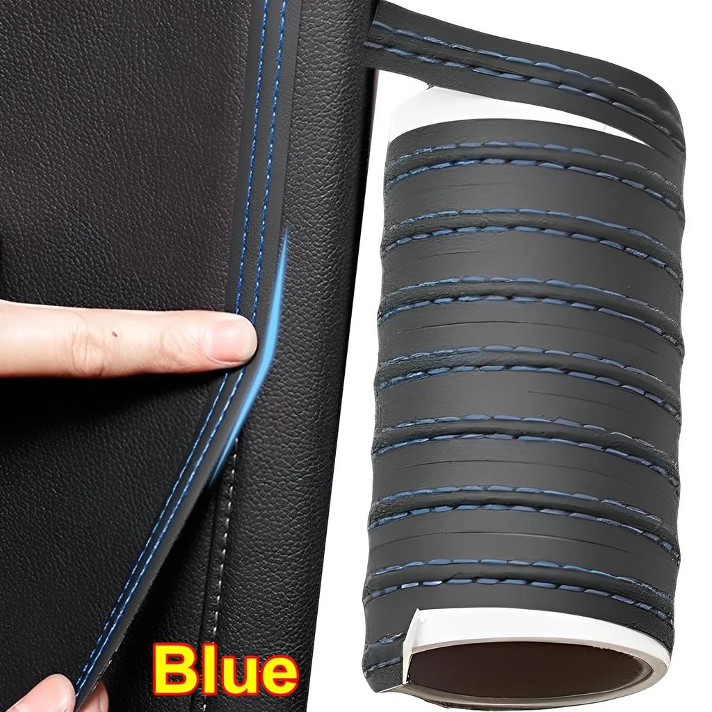 Car Interior DIY Strips Universal Decorative PU Leather Woven Trim Strips for Door Dashboard Stickers Car Protection Stickers