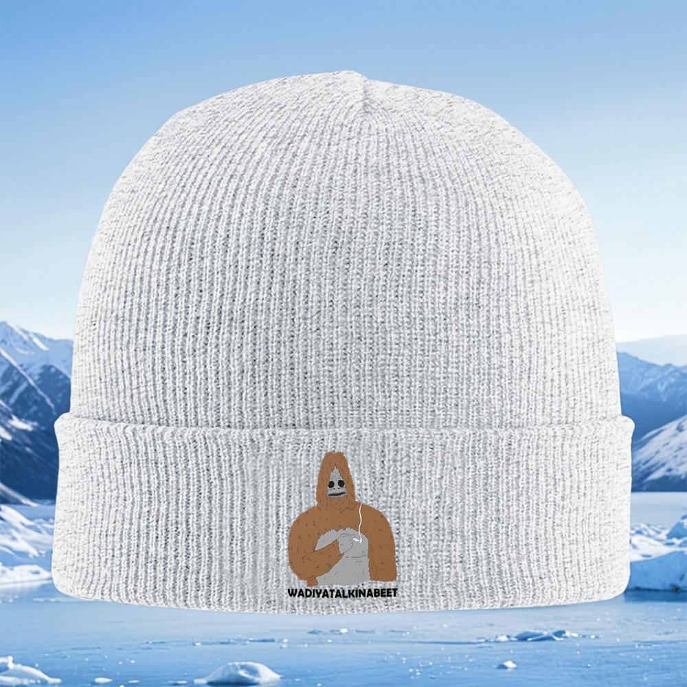 Bigfoot holding smoking joint Men Women Unisex Knitted Hat Beanie Pullover Cap Winter Thermal Warm Christmas Outdoor Cycling Hik
