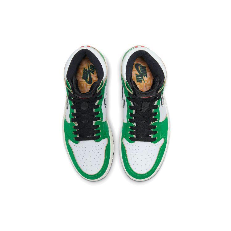 Air Jordan 1 Retro High OG Lucky Green Damen Sneaker Weiß Sail Schwarz DB4612-300