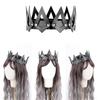 Leather Crown Unisex King Queen Gothic Crown Halloween Masquerade Cosplay Wedding Birthday Party Costume Accessories Props