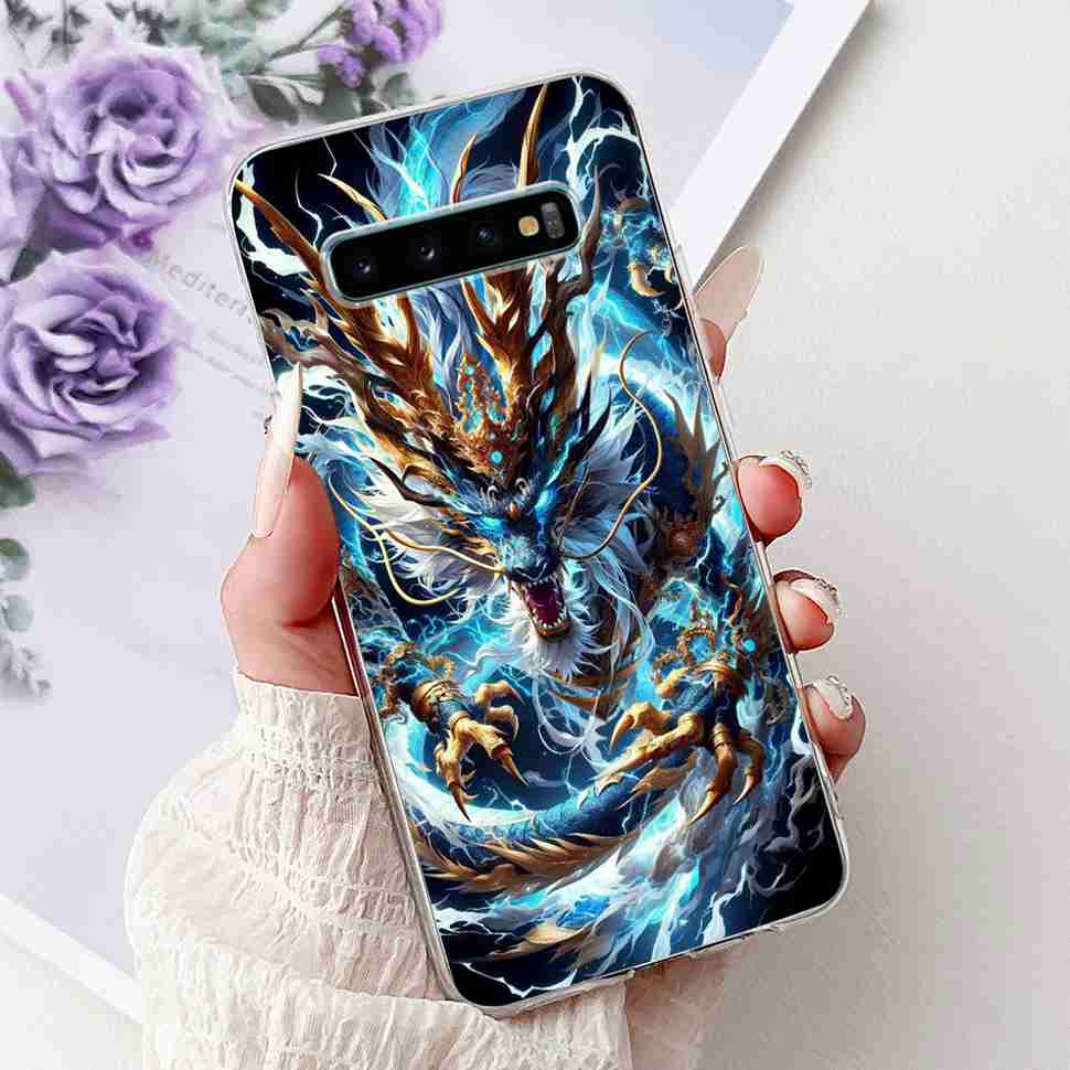 For Samsung Galaxy S10+ Case Fashion Design Soft Silicone TPU Back Cover For Samsung s10+ S10 Plus Butterfly Rose Phone Shell