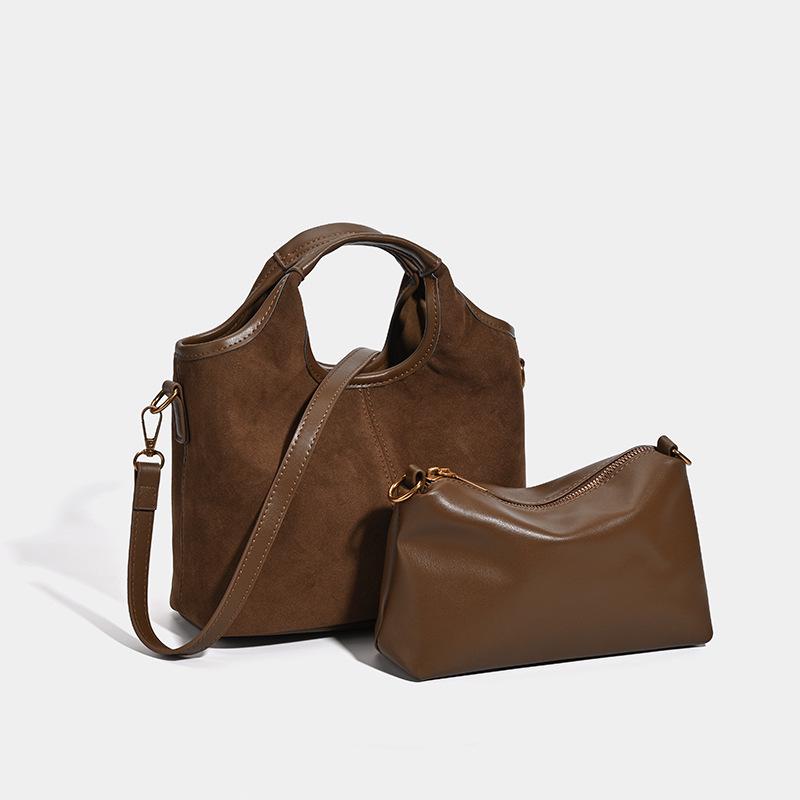 

2025 Women s Frosted High-End Tote Bag - Crossbody & Shoulder Casual Design коричневий