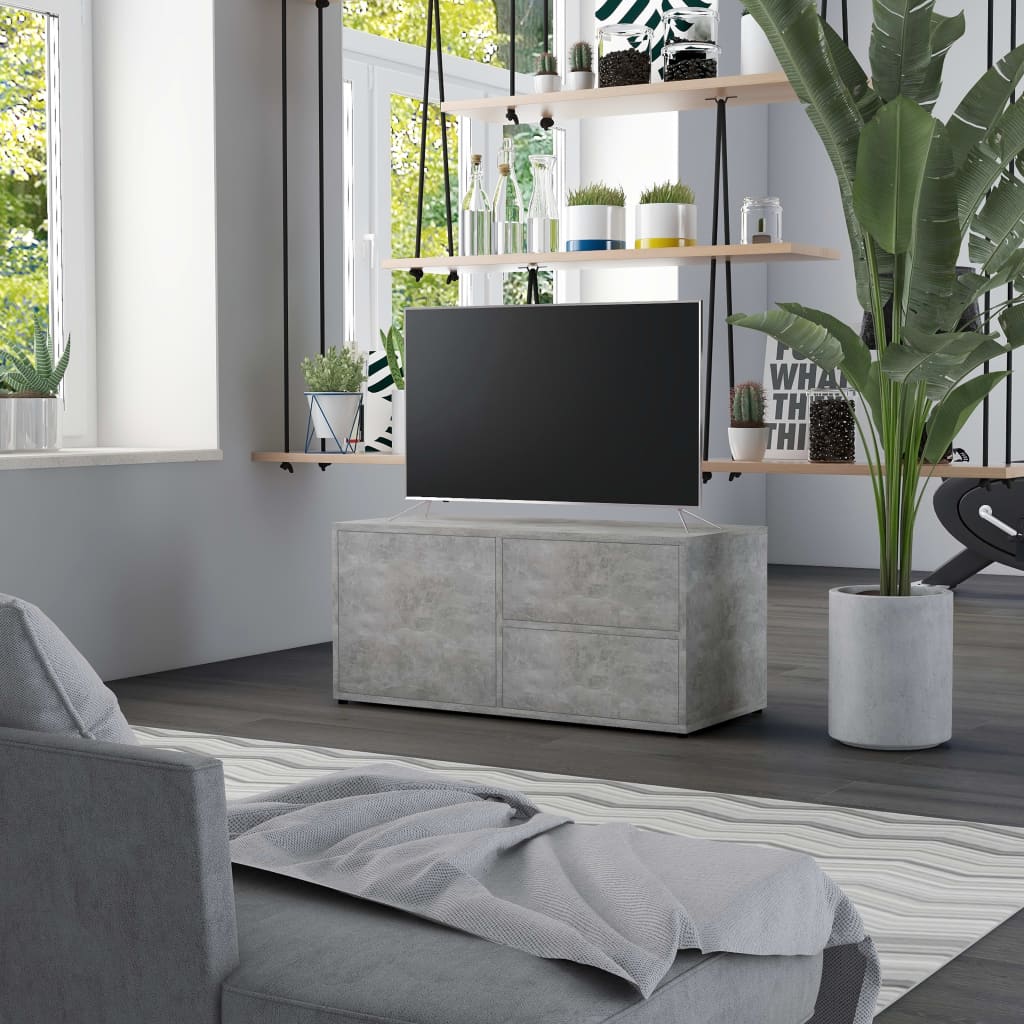 TV Cabinet Concrete Grey 80 X 34 X 36 Cm Particleboard