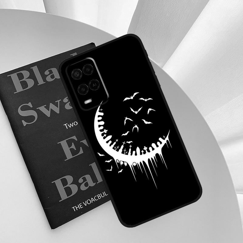Goth Vampire Bat Gothic Case For Oppo A52 A72 A76 A96 A54 A74 A94 A54S A57S A58 A78 A98 A57 A77 A15 A16 A17 Cover