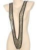Deep V Neck Monokini One-Piece Bathing Suit Swimsuit Solid Color Bodysuit Swimwear Underwear Women Beach Wear