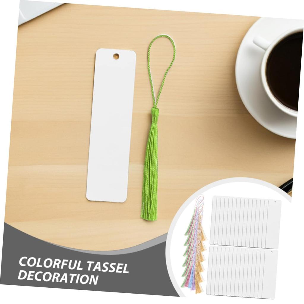 SEWACC Transparent Acrylic X X with Colorful DIY Bookmark Page Markers for Suitable for and Bookmarks, 12.00 1.26 0.04 Inches, Tassels, Kit, 50-Piece