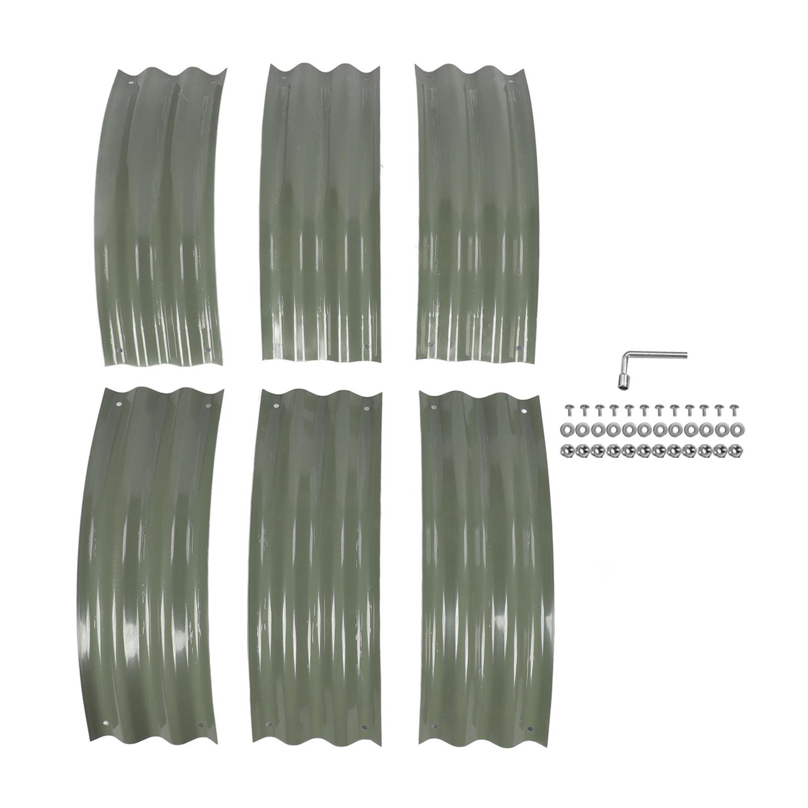 

Комплект приподнятых грядок для сада 107x20 см с закругленными краями и открытым дном, металлическая приподнятая грядка для посадки овощей светло-зеленый