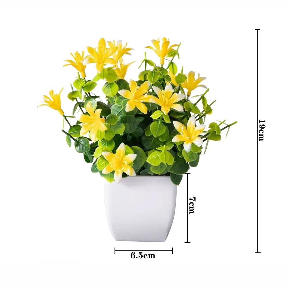 Multicolor Artificial Flower Potted Greenery Plant Eucalyptus Grass Potted Plant Ornaments Rose Lavender Mini Flower
