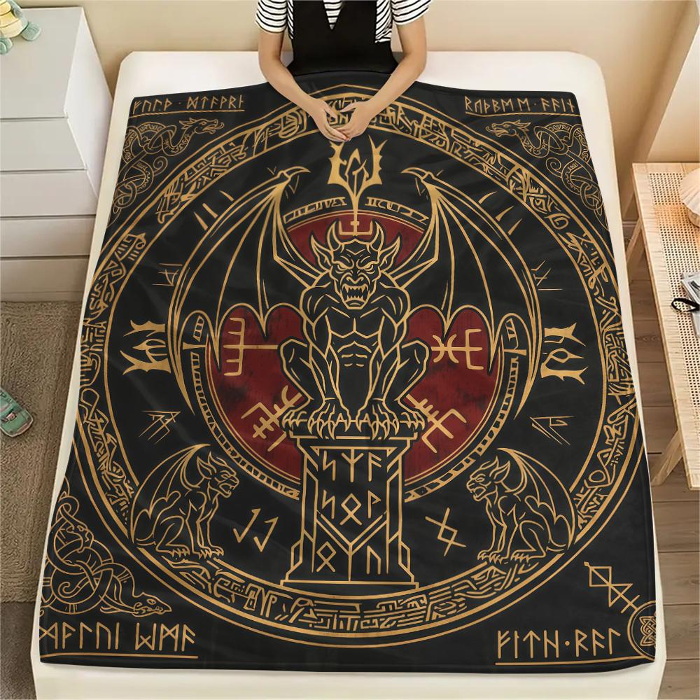 Viking Animal Patterns Print Flannel Blanket High Quality Comfortable for All Seasons Home Decor Warmth and Comfort Perfect for Christmas Gifts