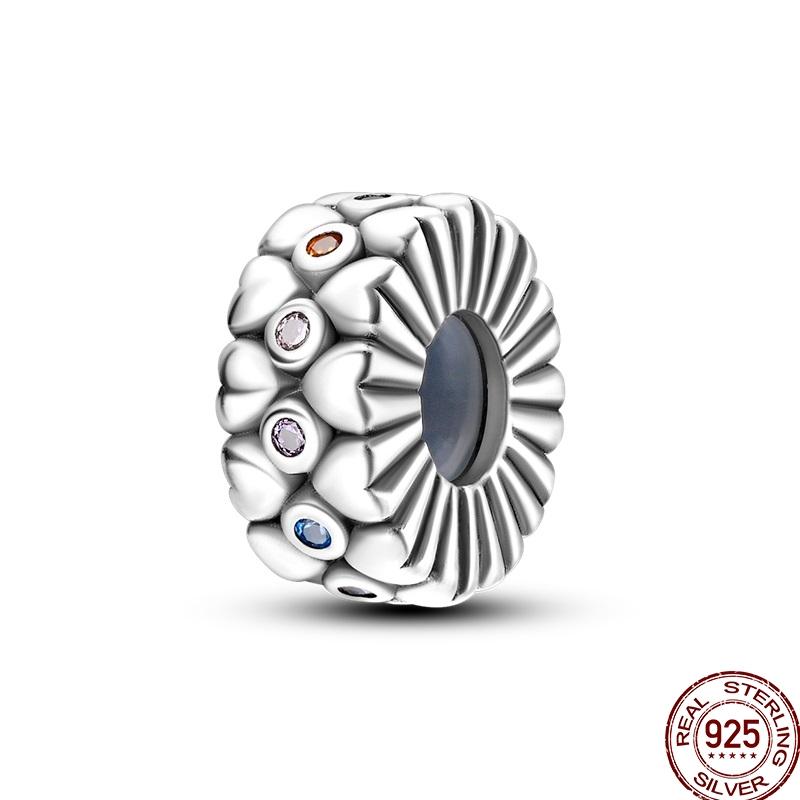 Genuine Copper Clasp Closure Cz Pave Clip Charms Daisy Bead Stopper Safety Chain Accessory Fit 3Mm Bangle Bracelet Fine Jewelry Clip