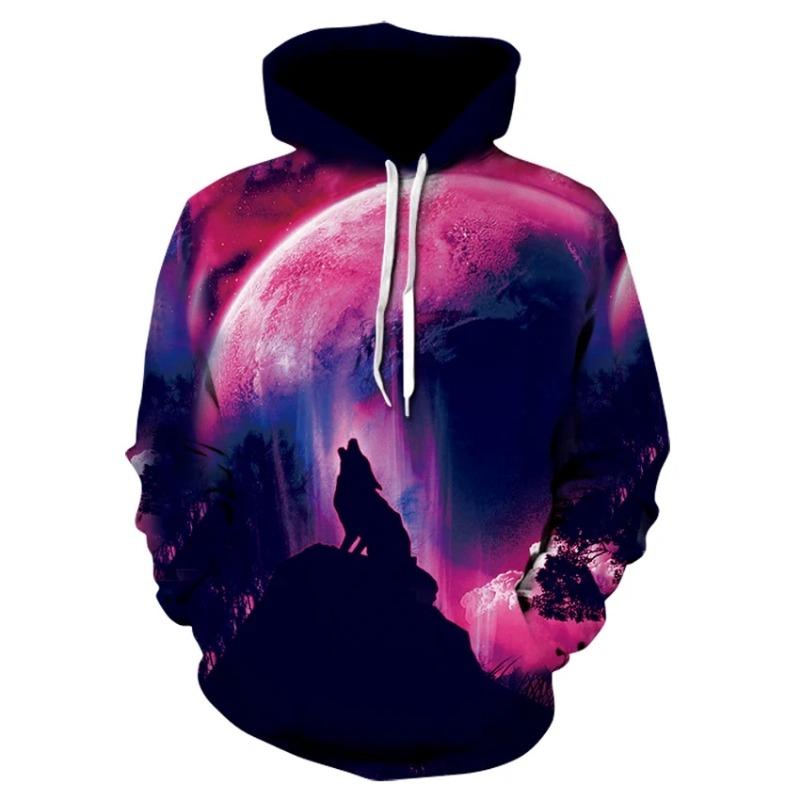 Autumn and Winter New Personalized Hoodie Animal Wolf 3D Men's Hoodie Designer Men's High Quality Hoodie