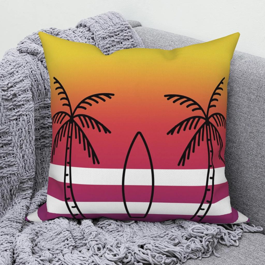 Modern Sofa Square Pillowcase Home Decor Hawaiian Scenery Throw   Cushion Cover