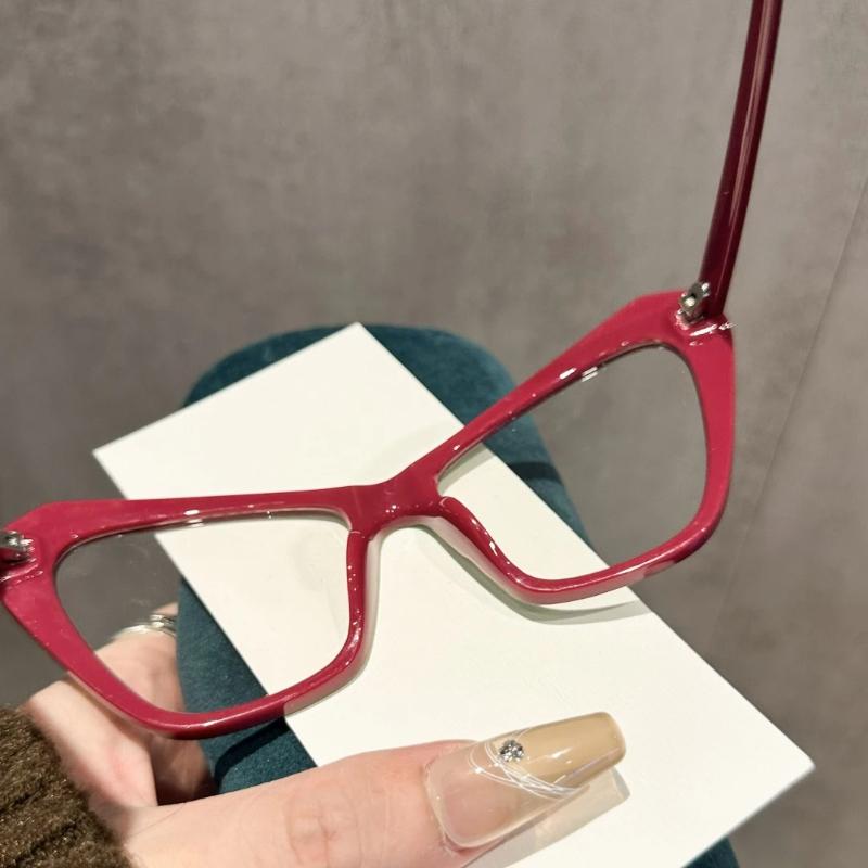 Fashion Cat Eye Color Blocked Presbyopia Glasses Simple Versatile Fashionable Polygonal UV Resistant Sunglasses Diopter To +4.0