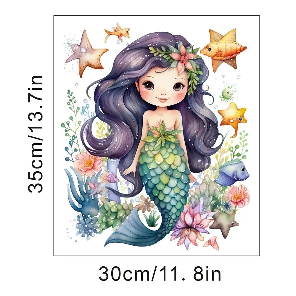 Undersea Animal Jellyfish Mermaid Wall Sticker Home Wall Decoration Children's Room Wall Sticker Baby Girl Room Decor PVC Murals