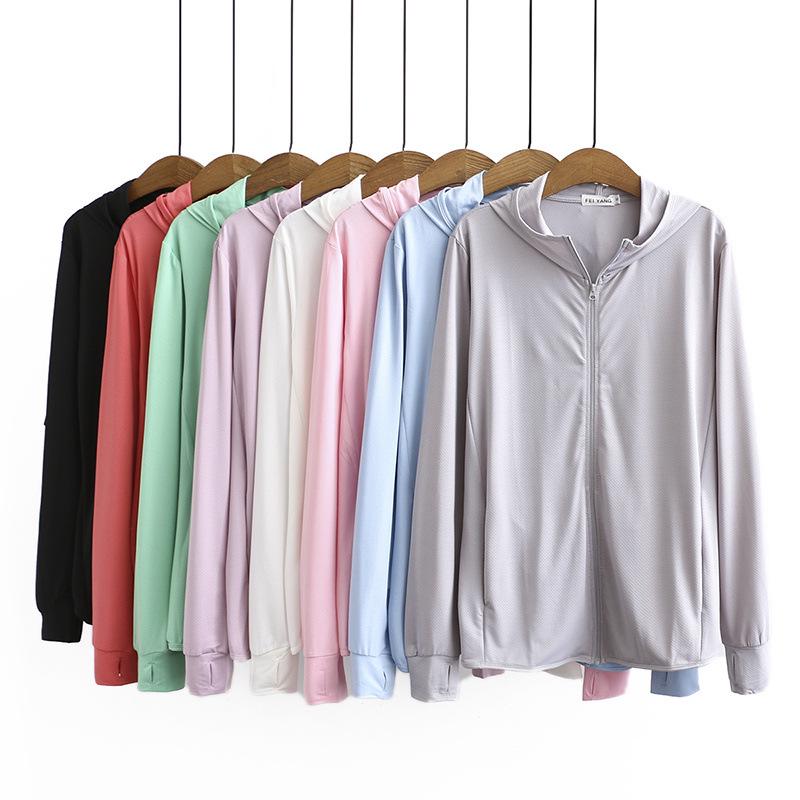 Summer Plus Size Women's Hooded Sun Protection Cardigan - Long Sleeve Versatile Jacket