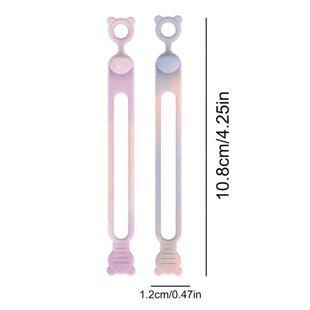 6pcs Silicone Cable Ties,Cord Organizer,Cable Straps,Reusable Cord Ties,Travel Cable Organizer ,Cute Elastic Tie, Wire Ties