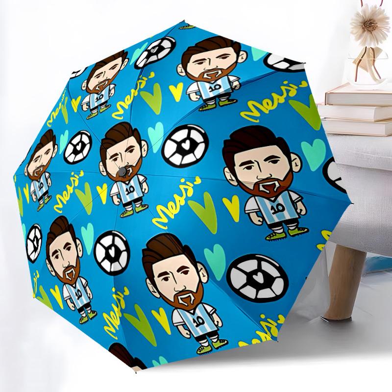 1pc Messi, Soccer Jersey Automatic Umbrella Durable Iron Frame & Plastic Handle, Gift for Men & Women, Sturdy Construction, Best for Christmas, Hellow