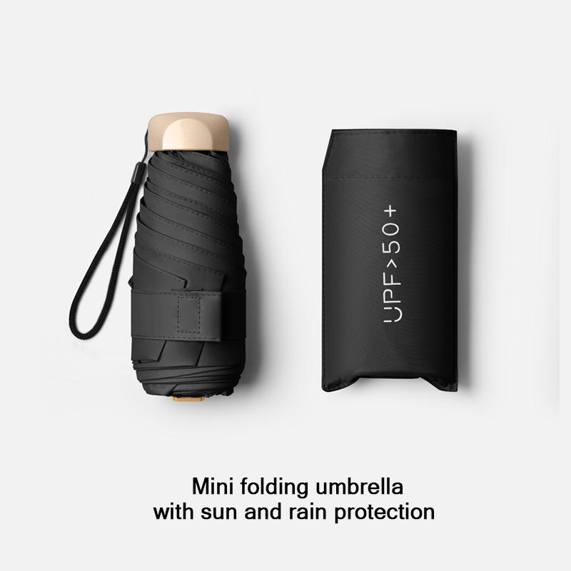 Mini slunečník kapesní deštník vinylový skládací UV ochrana sluneční clona kapesní deštník kapslový deštník