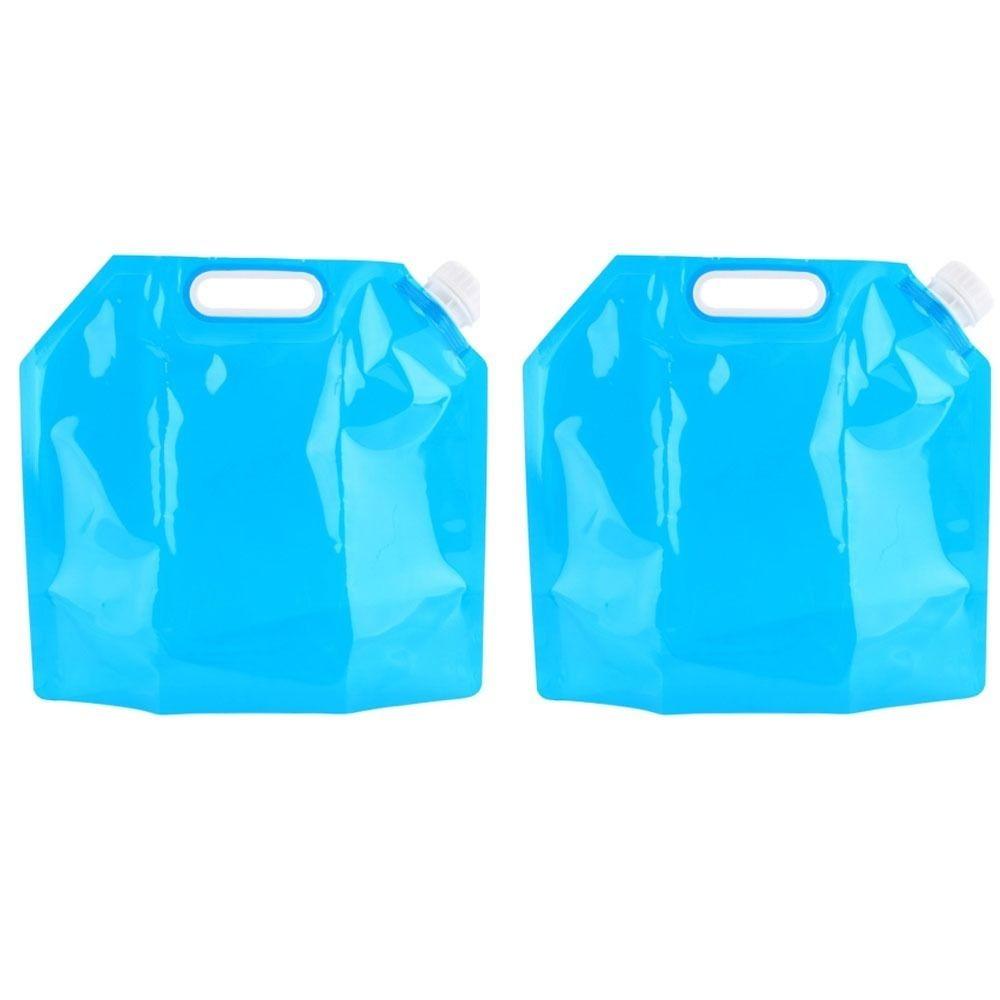 2 Pcs 10L Folding Water Container Portable Foldable Water Bag Drinking Water Container Picnic синий