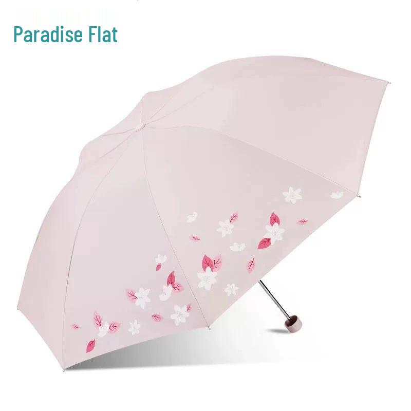 Heaven Umbrella 336T Silver Print 3-Fold Sun/Rain Umbrella Manual