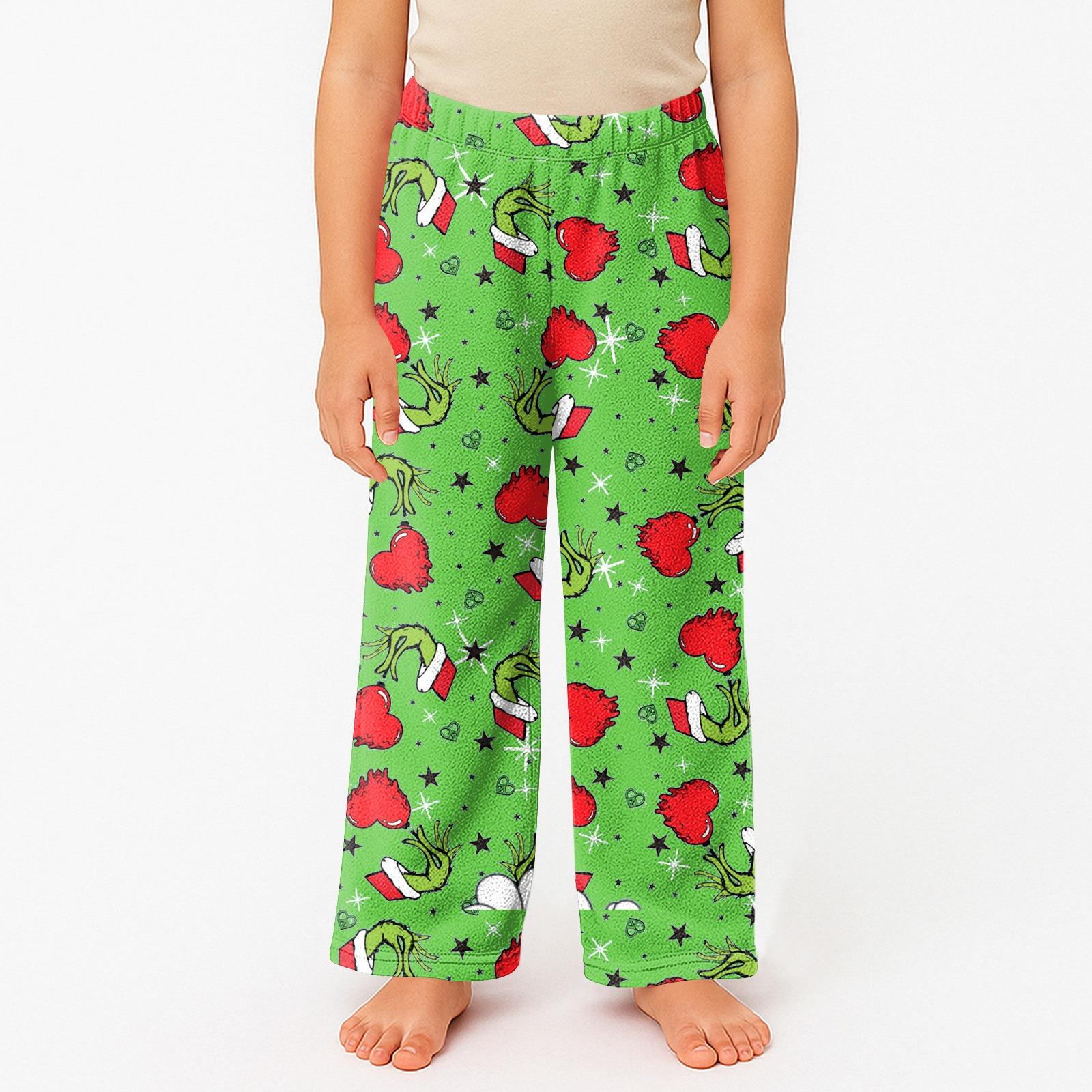 

Детские пижамные брюки с принтом, мягкие, удобные, детские зимние пижамные брюки 130