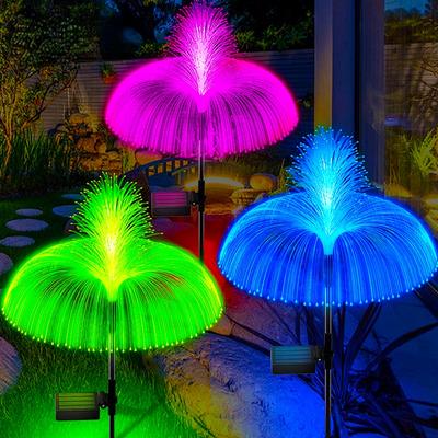 Solar Garden Lights Outdoor Waterproof Fiber Optic Jellyfish Lawn Lights Outdoor Patio Villa Yard Decor