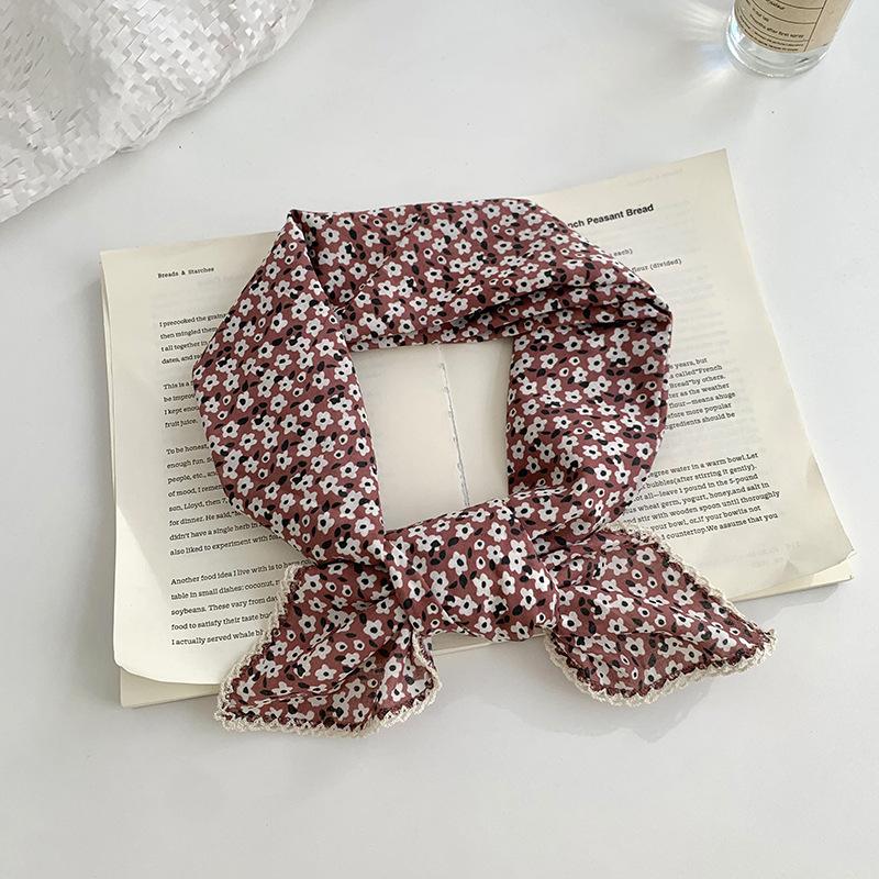 Women's silk scarves, square scarves, high-end retro flower scarves, headbands, decorative headscarves, summer women's pastoral hair accessories