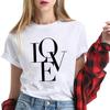 Summer Short Sleeve Tees Geometric Graphic Print Female T-Shirt Round Neck Casual White Cute Cartoon Pattern Girl Clothes