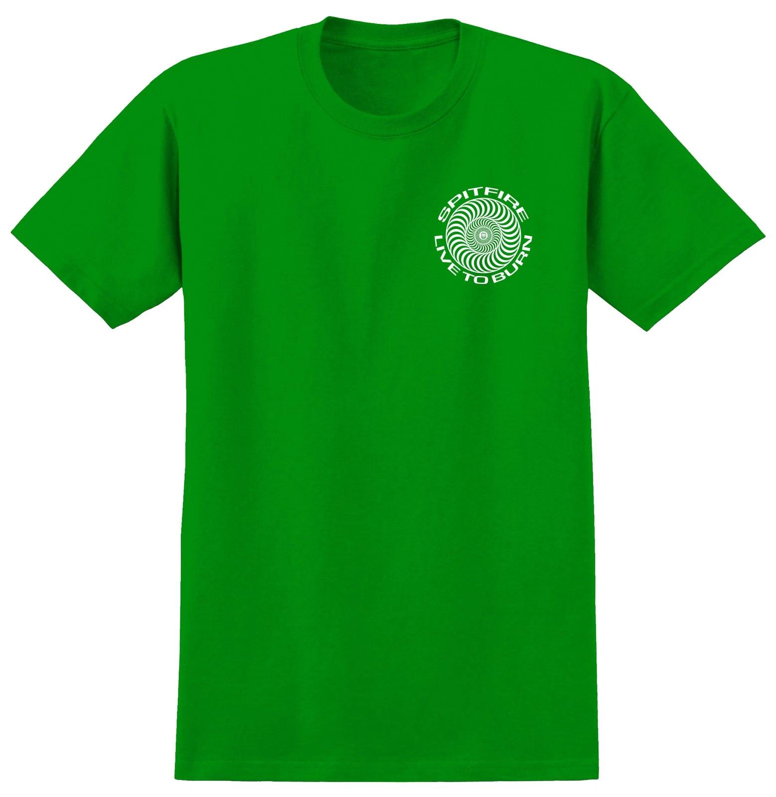 Spitfire Wheels Shirt Live to Burn Classic Irish Green M