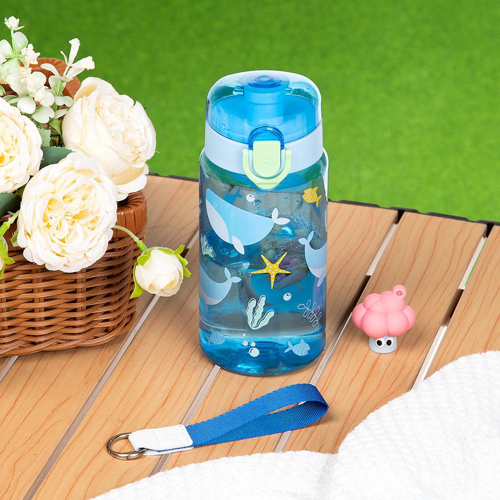 18.6oz Leakproof Cartoon Water Cup Portable Water Bottle With Rope Easy-to-Carry For Outdoor Travel Back to School Essentials