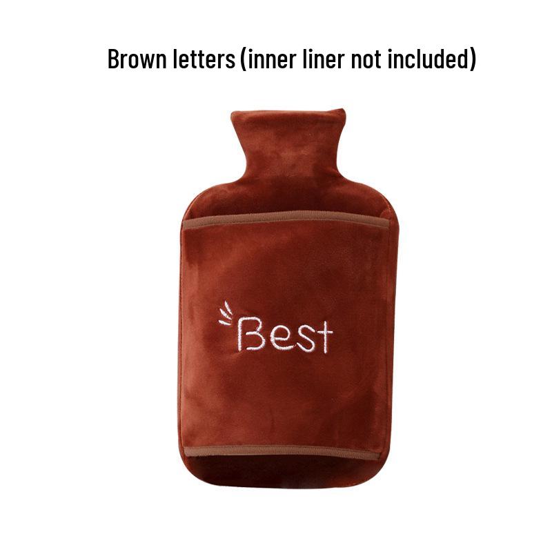 Thickened Velvet Hot Water Bottle with Hand Inserts for Warmth and Anti-Scald Heat Therapy.