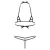 Womens Sheer Micro Bikini Set Halter Bra Top-G string Thong Swimsuit