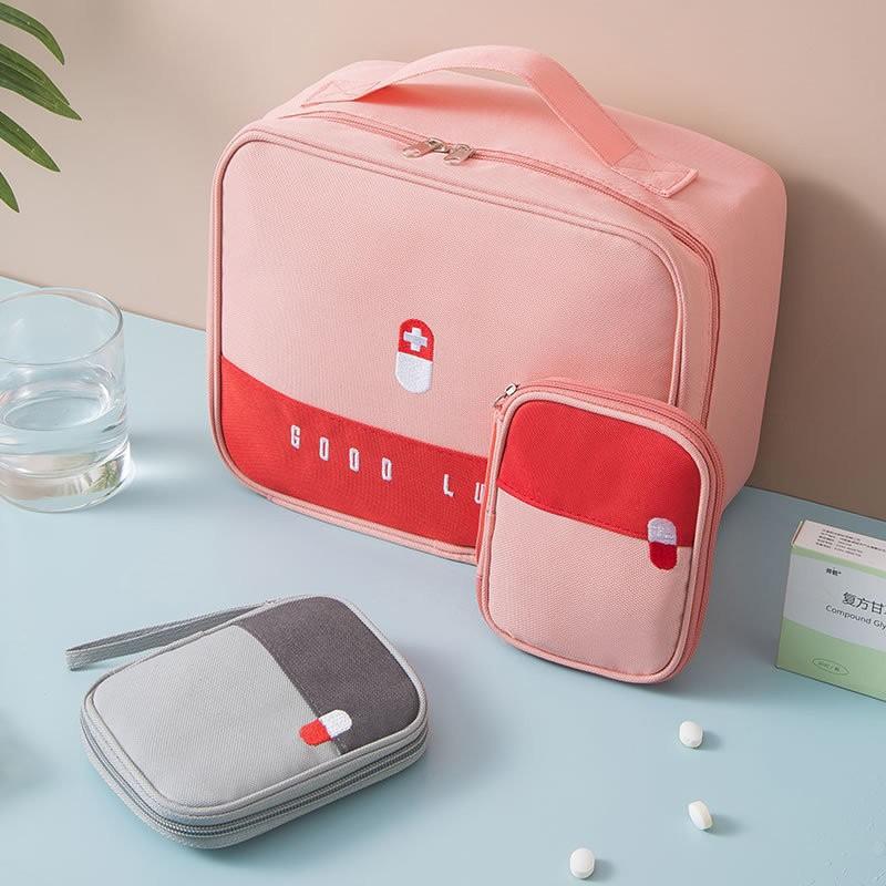 Portable Emergency First Aid and Medicine Storage Bag for Travel and Home