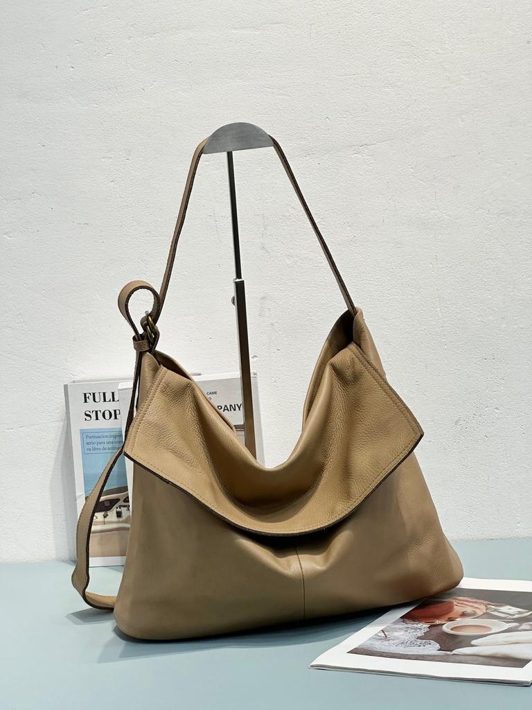 Top-grain Cowhide Soft Single-shoulder Bag 2026, Laid-back Style Genuine Leather Bag, Cross-body Texture