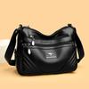 Soft Leather Multi-zipper Messenger Bag Versatile Shoulder Bag