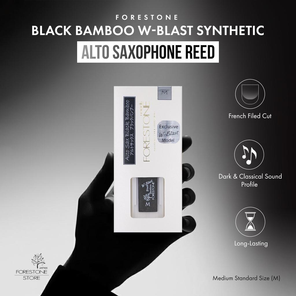 FORESTONE Black Bamboo W-Blast Alto Saxophone Reed [Hardness: M (Medium)] FBWAM