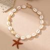 Texturierte Stränge Strand Boho Halskette mit Seestern Choker Neue Muschel Halskette für Damen Mädchen
