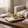 Faux Stone Tray Stone-Look Decorative Fruit Shallow