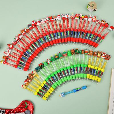 Yousheng Christmas Theme Multicolored Pen 0.5MM Smooth Writing Retractable Ballpoint Pen for Student Artist Christmas Stocking Fillers Office Supplies