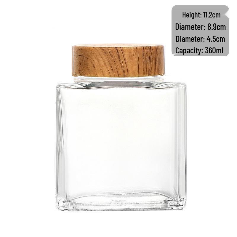 New Wide Mouth Transparent Honey Glass Jar - Thick Square Design for Bird's Nest and Jam