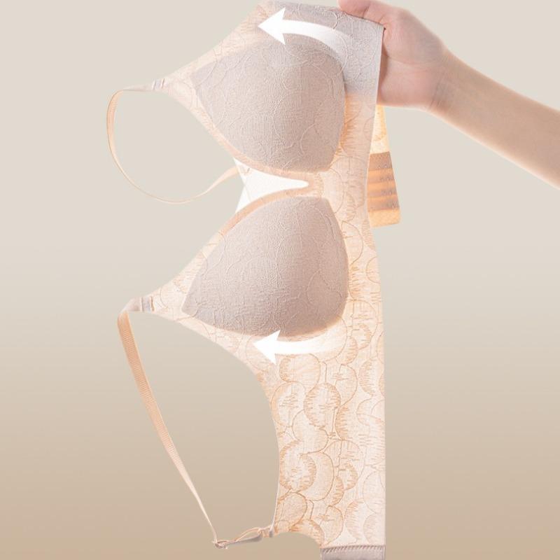Kleine Brust Unterstützung Weich und Stützend Sexy Tiefer V Nahtlose Dessous Französische Spitze BH für Frauen